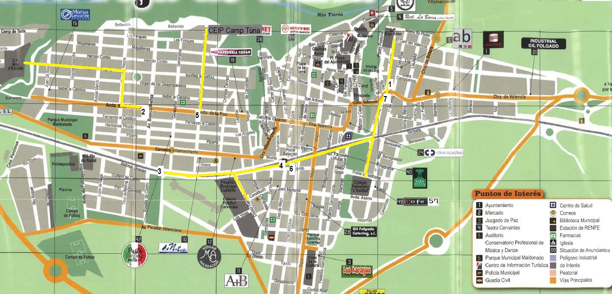 Riba-roja proyecta siete itinerarios urbanos se�alizados para ir de forma segura al colegio