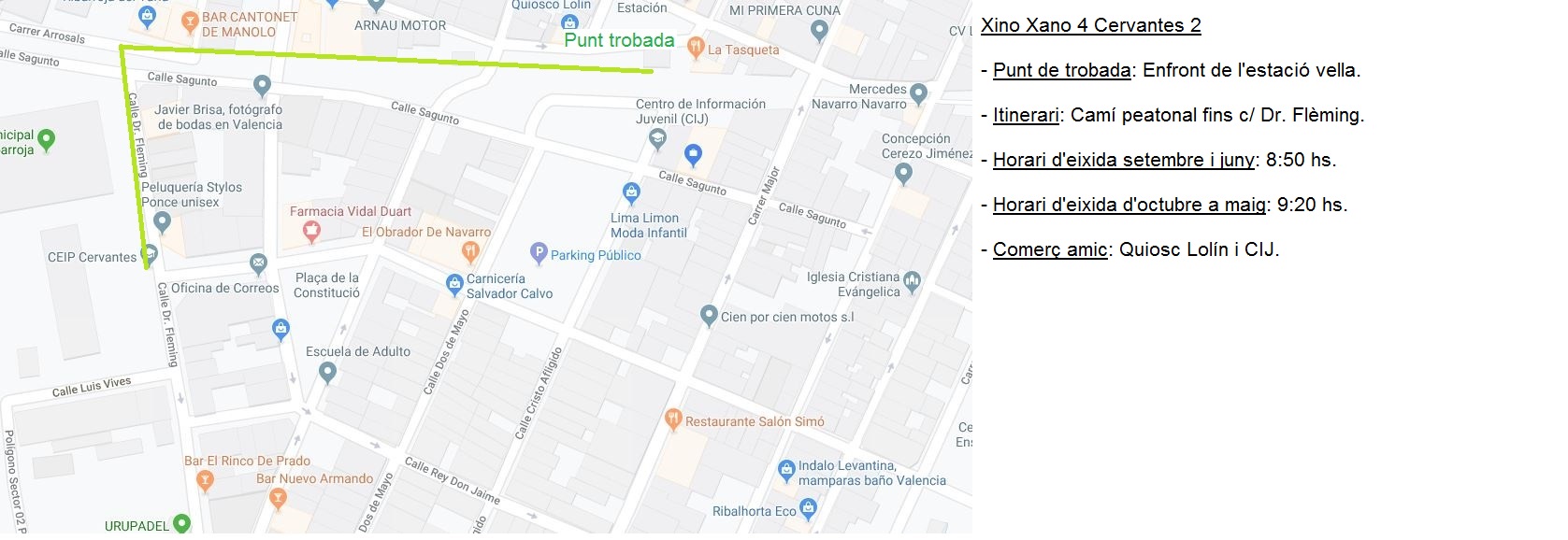 Riba-roja proyecta siete itinerarios urbanos se�alizados para ir de forma segura al colegio