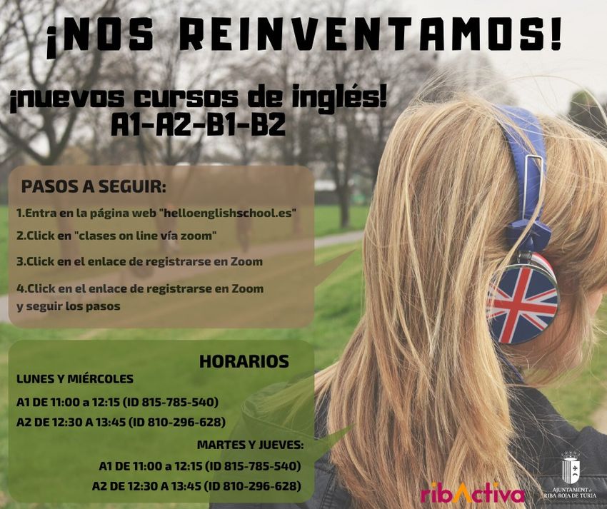 Informaci�n cursos ingl�s ADL con motivo del Covid-19