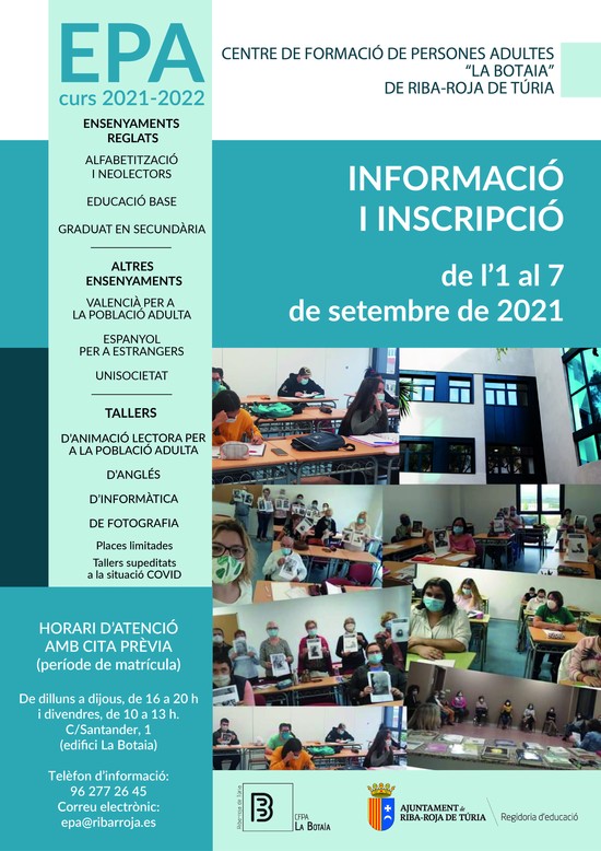 Inscripci�n Escuela de Adultos curso 2021-2022