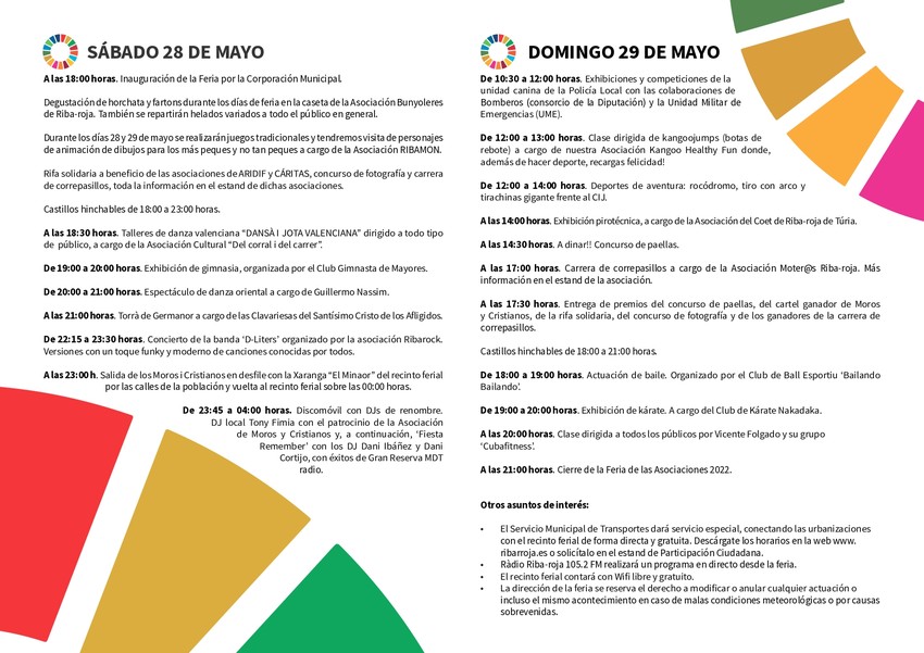 Riba-roja celebra la V Fira de les Associacions sota el paraigües dels Objectius de Desenvolupament Sostenible