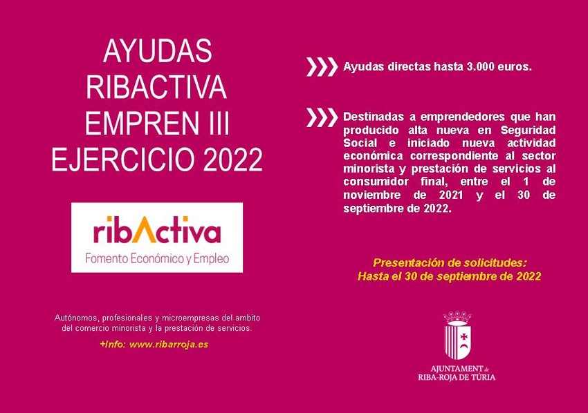 Ajudes Ribactiva Emprén III - 2022