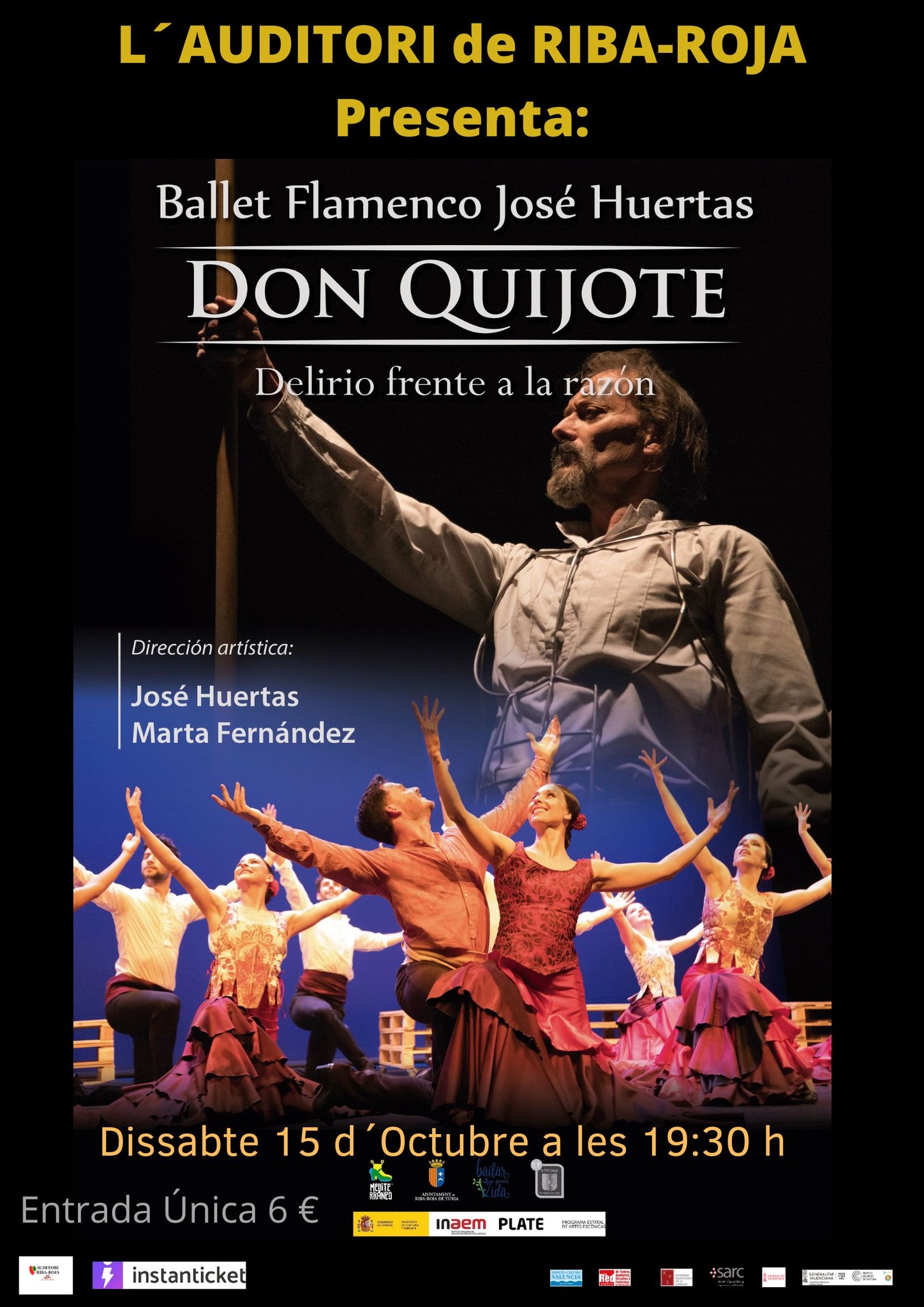 El ballet flamenco de José Huertas vuelve a actuar en Riba-roja con su espectáculo Don Quijote