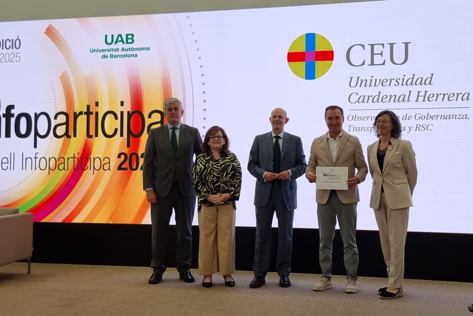 Riba-roja recibe el sello Infoparticipa en reconocimiento al 90% del cumplimiento de los indicadores de transparencia y participaci�n