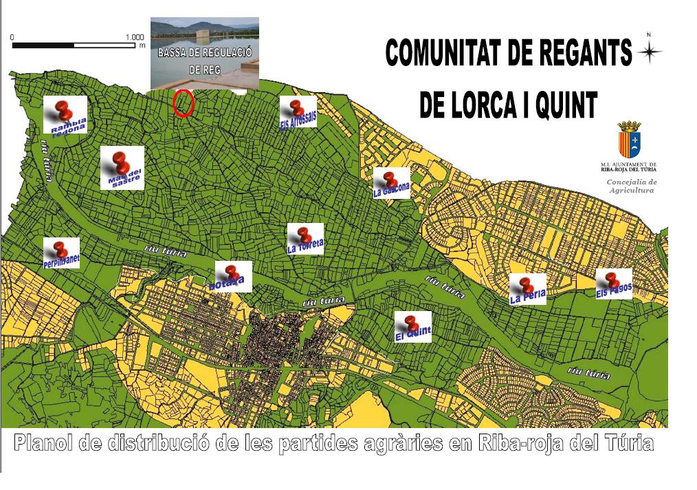 Se�alizaci�n de las partidas de la huerta en Ribarroja del T�ria