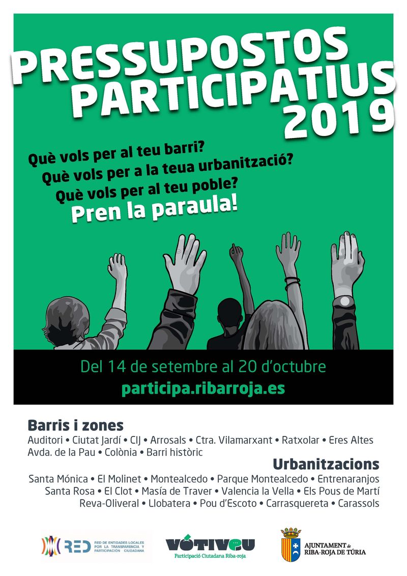 Pressupostos participatius 2019 - Fase 1